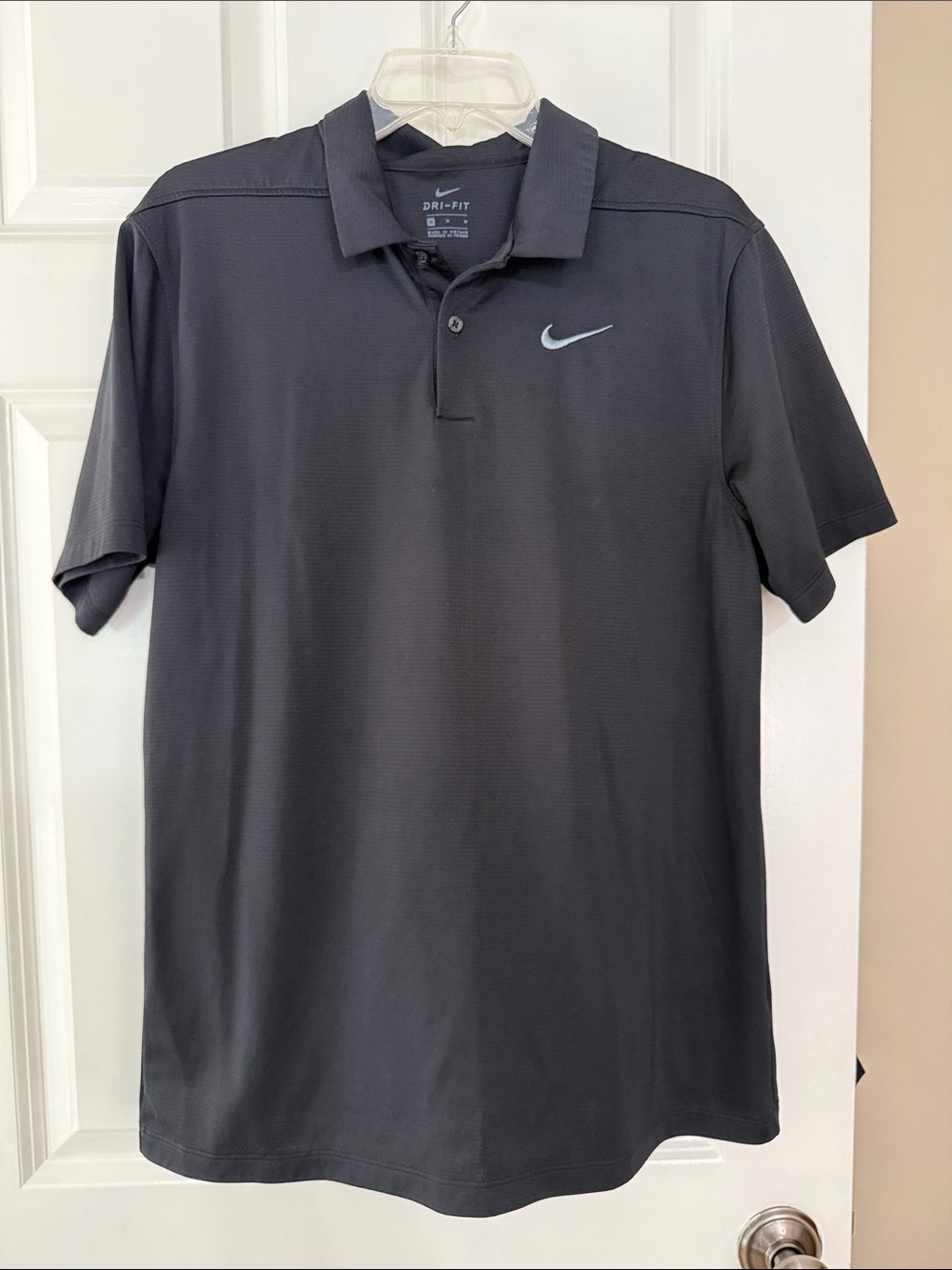 Nike Black Polo with Gray Swoosh